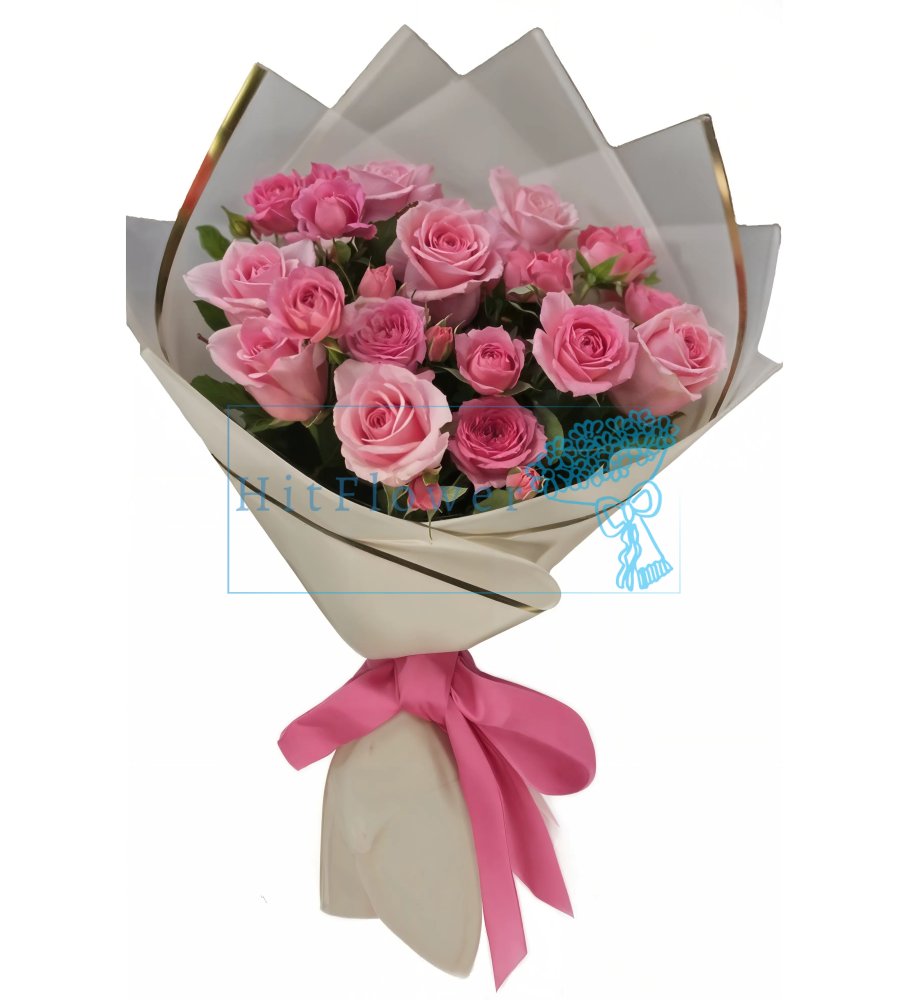 Букет роз  Розовый микс